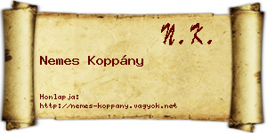 Nemes Koppány névjegykártya