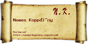 Nemes Koppány névjegykártya