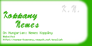 koppany nemes business card